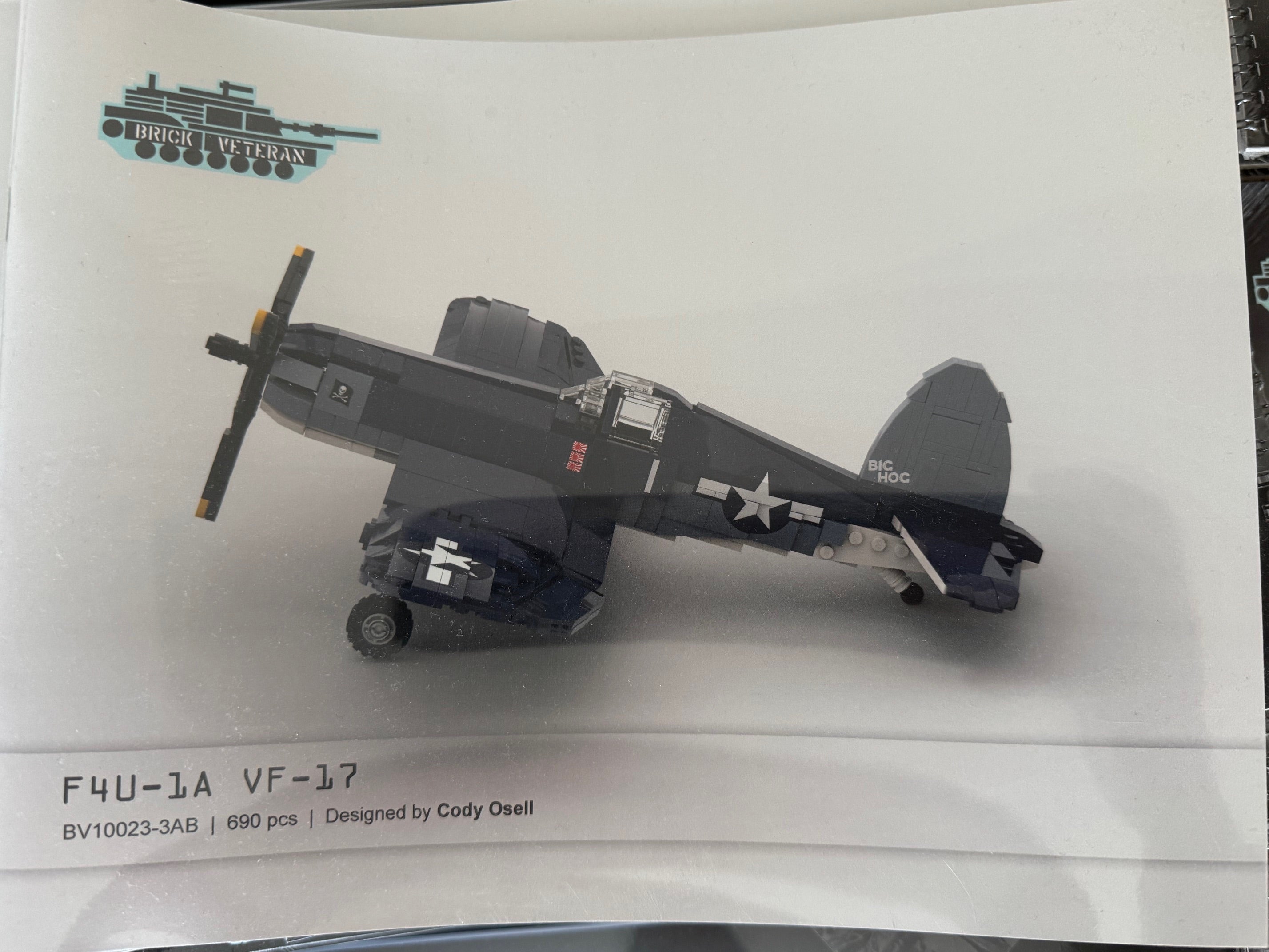 F4U-1A physical instruction booklet